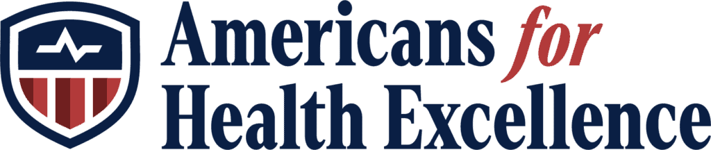 Logo of Americans for Health Excellence with shield emblem and text.