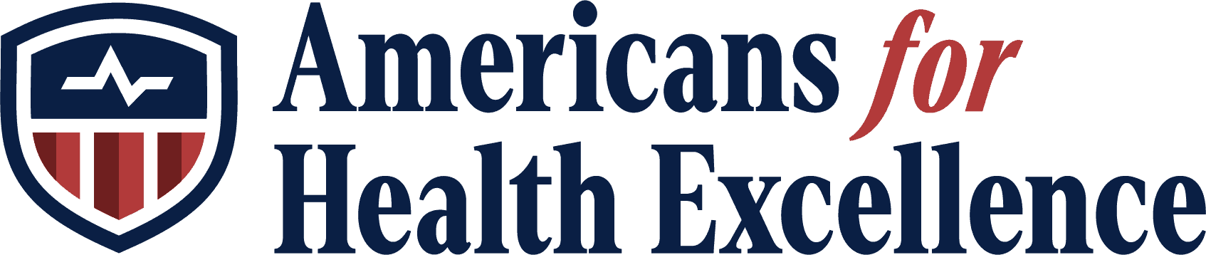 Logo of Americans for Health Excellence with shield emblem and text.