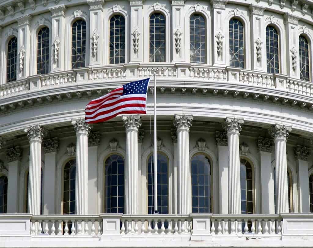 US capitol with flag - healthcare conversation